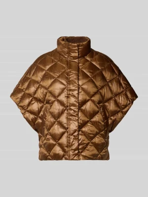 Poncho o kroju regular fit z pikowaniem Stefanel Beżowy