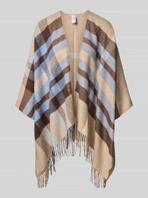 Poncho w dzianinowej optyce o kroju relaxed fit Fraas Orzechowy melanż