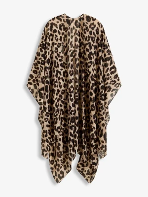 Poncho w panterkę BonPrix czarny