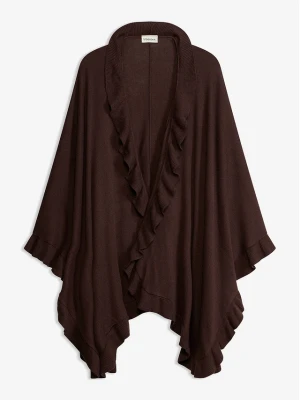Poncho z domieszką kaszmiru BonPrix brązowy