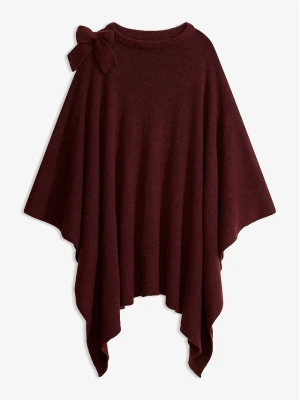 Poncho z kokardą BonPrix czerwony