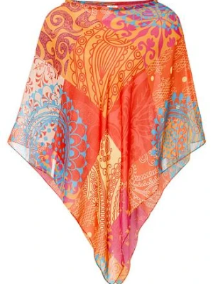 Poncho z lejącego materiału BonPrix pomarańczowy