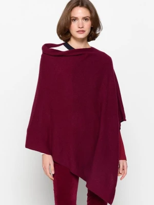 Ponczo AUTHENTIC CASHMERE bordowy