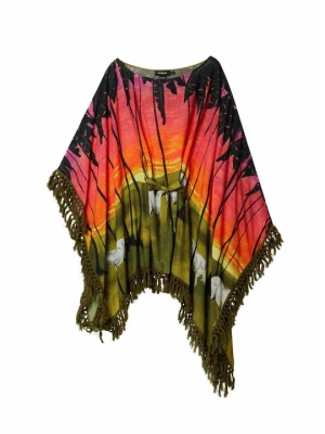 Ponczo Desigual zielony