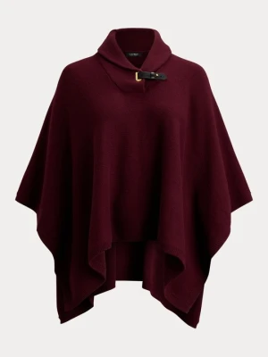 Ponczo Lauren Ralph Lauren ciemnoczerwony