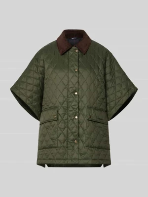 Ponczo o kroju oversized z wykładanym kołnierzem model 'MILDRED QUILTED CAPE' Barbour Oliwkowy