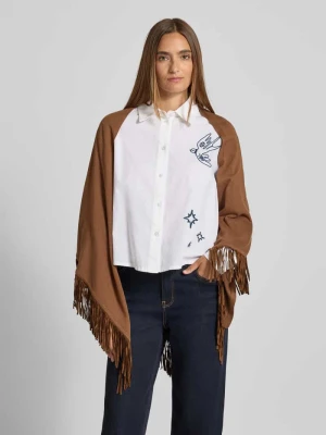 Ponczo z mieszanki wiskozy z frędzlami Betty Barclay