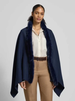 Ponczo z obszyciem z imitacji futra Fraas
