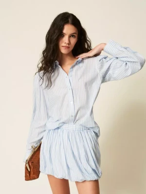 POPELINOWA KOSZULA W PASKI TWINSET