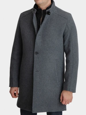 Popielaty płaszcz 00285D05GSA Giacomo Conti