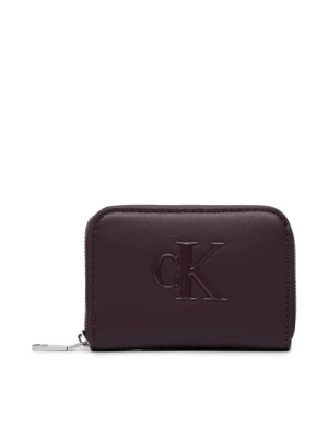 Portfel Calvin Klein Bold Ck Medium Zip Around LV04F1154G Bordowy