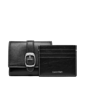 Portfel Calvin Klein Buckle 2 In 1 Wallet LV04F1168G Czarny
