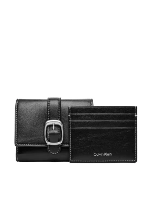Portfel Calvin Klein Buckle 2 In 1 Wallet LV04F1168G Czarny