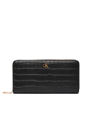 Portfel Calvin Klein Ck Croc Long Zip Around LV04F1096G Czarny