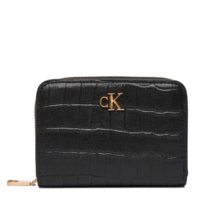Portfel Calvin Klein Ck Croc Medium Flap Zip Around LV04F1095G Czarny
