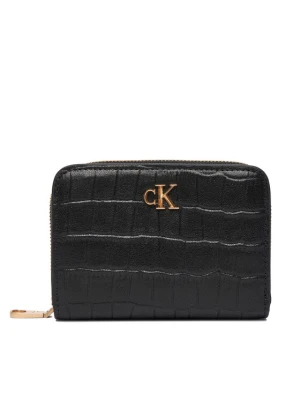 Portfel Calvin Klein Ck Croc Medium Flap Zip Around LV04F1095G Czarny