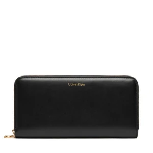 Portfel Calvin Klein Ck Large Zip Around LV04F1093G Czarny