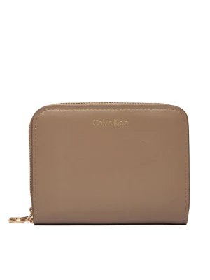 Portfel Calvin Klein Ck Medium Flap Zip Around LV04F1075G Beżowy
