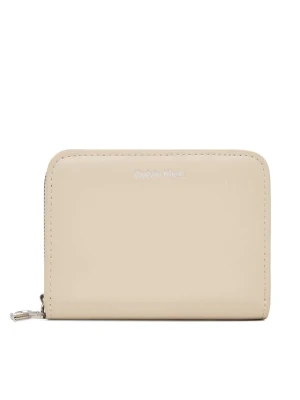 Portfel Calvin Klein Ck Medium Flap Zip Around LV04F1075G Kremowy