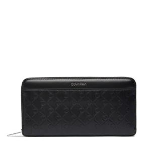 Portfel Calvin Klein Emblem Aop Embossed Long Wallet LV04F1097G Czarny