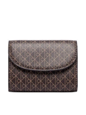 Portfel Calvin Klein Emblem Aop Flap Coin Wallet LV04F1226G Brązowy