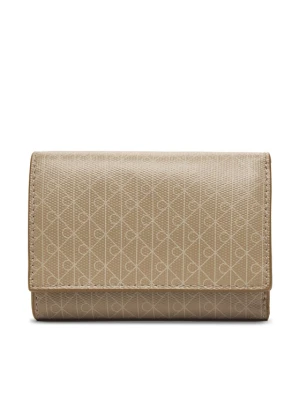 Portfel Calvin Klein Emblem Aop Trifold W/ Zip Pocket LV04F1118G Beżowy