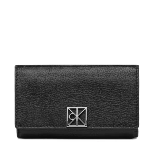 Portfel Calvin Klein Emblem Hw Pebble Snap Cardholder LV04F1127G Czarny