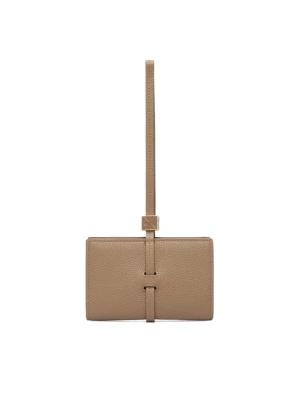 Portfel Calvin Klein Emblem Hw Pebble Wallet On Strap LV04F1130G Beżowy