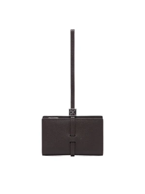 Portfel Calvin Klein Emblem Hw Pebble Wallet On Strap LV04F1130G Brązowy