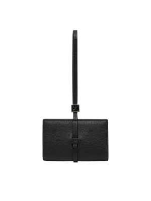 Portfel Calvin Klein Emblem Hw Pebble Wallet On Strap LV04F1130G Czarny