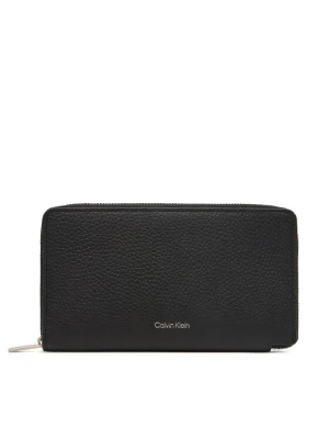 Portfel Calvin Klein Foil Emboss Long Zip Fold LV04D1107G Czarny