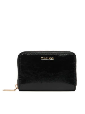 Portfel Calvin Klein Foil Glossy Square Zip Around LV04F1201G Czarny