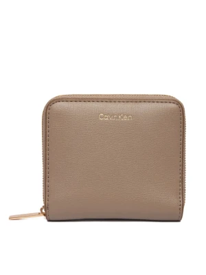Portfel Calvin Klein Foil Logo Medium Zip Around LV04F1120G Beżowy