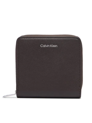 Portfel Calvin Klein Foil Logo Medium Zip Around LV04F1120G Brązowy ciemny