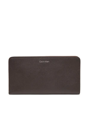 Portfel Calvin Klein Foil Logo Passport Longfold LV04F1205G Brązowy