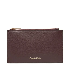 Portfel Calvin Klein Foil Logo Top Zip Cardcase LV04F1090G Bordowy