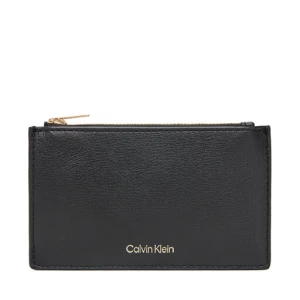 Portfel Calvin Klein Foil Logo Top Zip Cardcase LV04F1090G Czarny