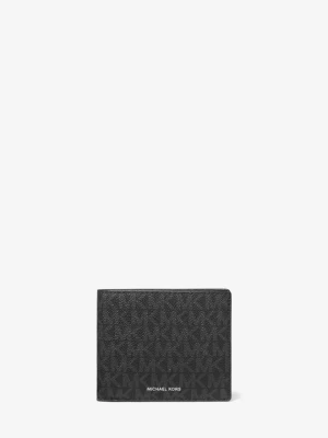 Portfel Cooper z logo i kieszonką na monet Michael Kors CZARNY (Czarny)