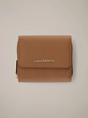 Portfel Damski Skórzany Camelowy z RFID Mały Lancerto