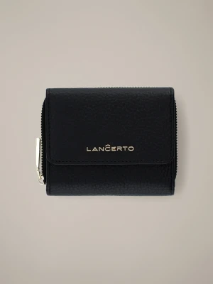 Portfel Damski Skórzany Czarny z RFID Mały Lancerto
