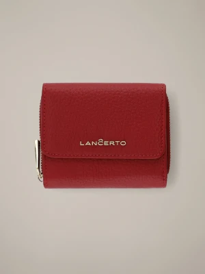 Portfel Damski Skórzany Czerwony z RFID Mały Lancerto