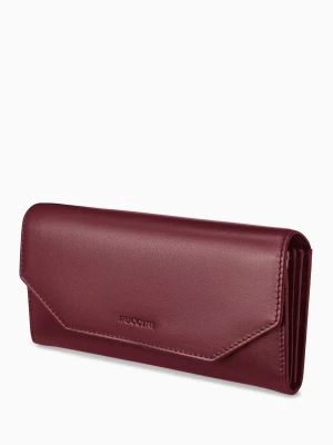 Portfel damski skórzany duży bordowy Puccini