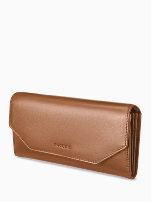 Portfel damski skórzany duży brązowy Puccini