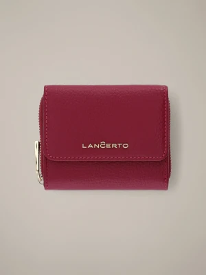Portfel Damski Skórzany Purpurowy z RFID Mały Lancerto