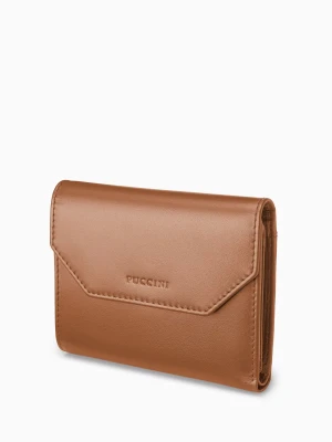 Portfel damski skórzany średni brązowy Puccini