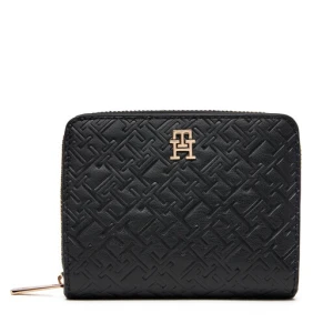 Portfel damski Tommy Hilfiger Th Icon Med Za Flap Mono AW0AW17743 Czarny