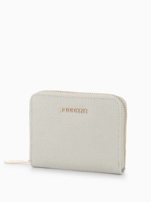 Portfel damski ze skóry ekologicznej o fakturze lizard zapinany na zamek pudrowy róż Puccini