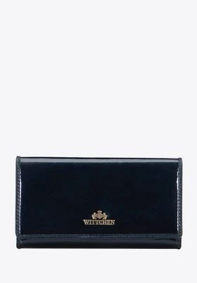 Portfel damski ze skóry lakierowanej duży granatowy Wittchen