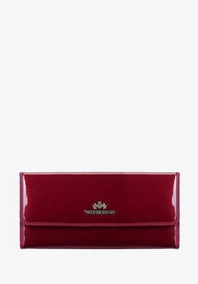 Portfel damski ze skóry lakierowanej podłużny bordowy Wittchen
