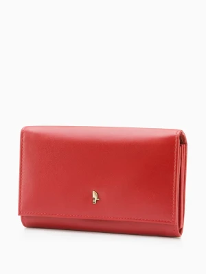 Portfel damski ze skóry naturalnej czerwony Puccini